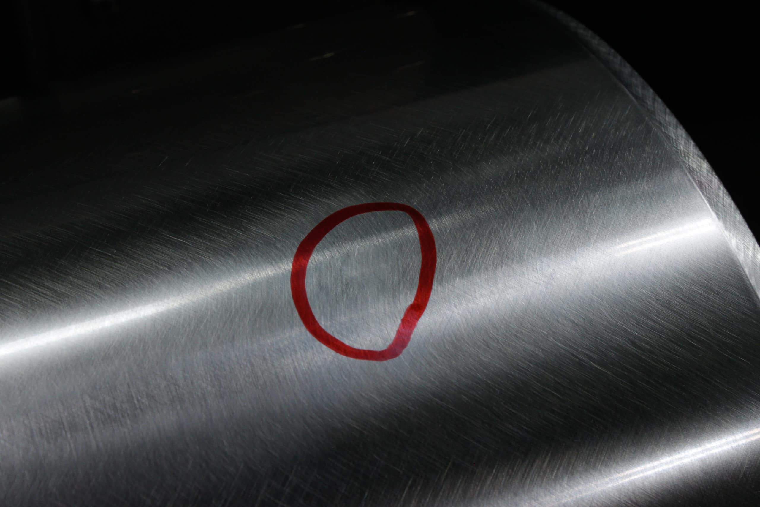Repair impact point with Selectron Impact area was repaired using the Selectron tampon plating process and is no longer visible