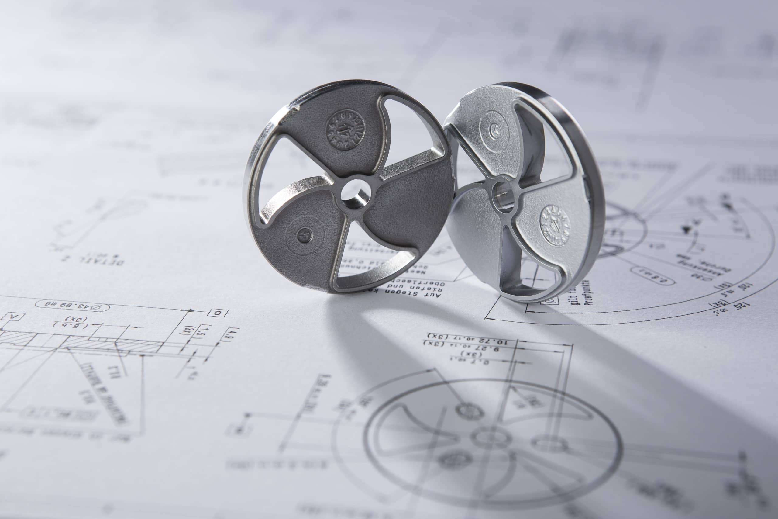 Hartverchromte Ventilsitze auf technischer Zeichnung